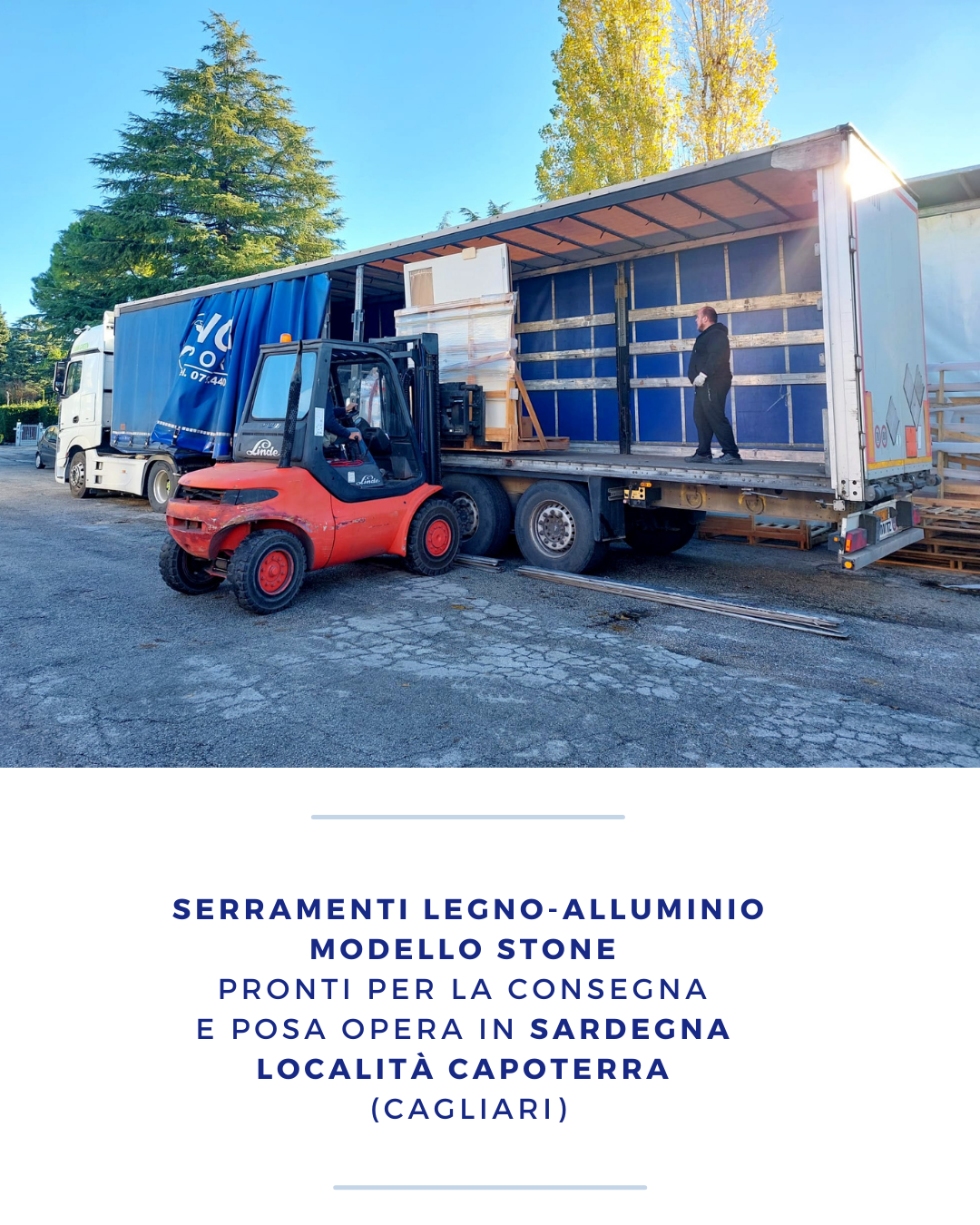 Serramenti in legno e alluminio per un nuovo cantiere in Sardegna