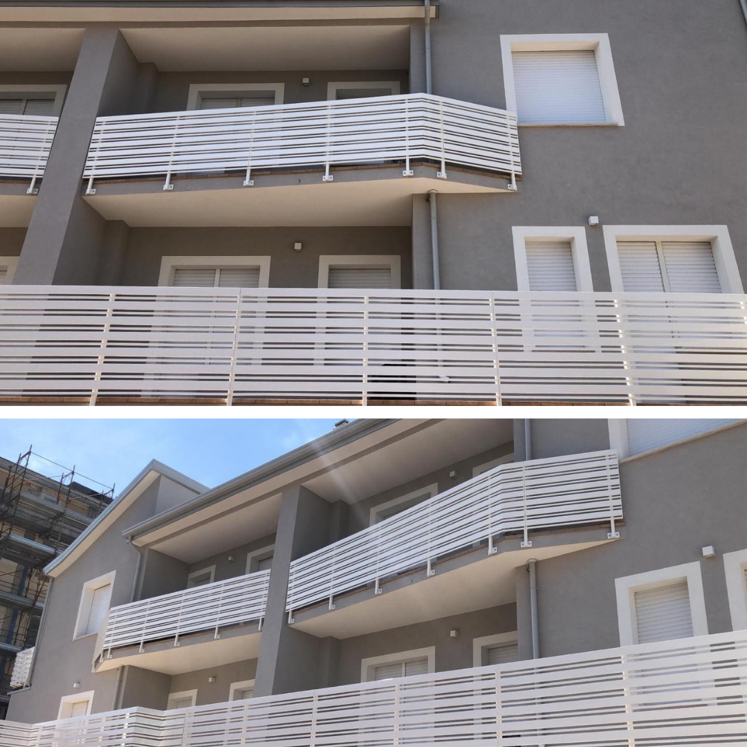 Supply and installation of white PVC windows with high thermal and acoustic performance at Villa Miramare in Rimini.