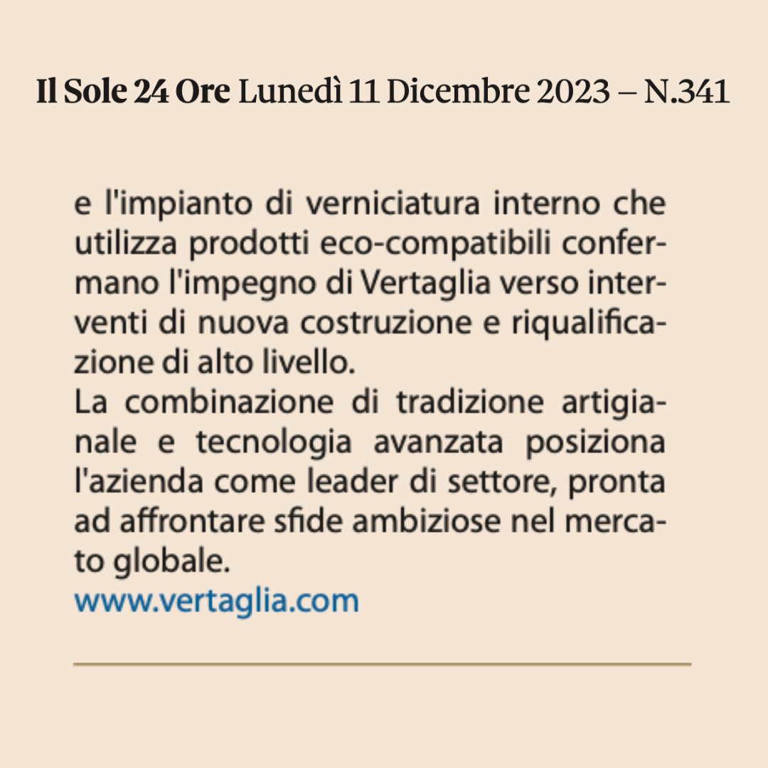 We have been selected as one of the excellences of the province of Rimini by Sole 24 Ore